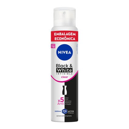 DESODORANTE AEROSOL NIVEA INVISIBLE BLACKWHITE CLEAR FEMININO PROMOCIONAL 200ML