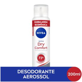 DESODORANTE AEROSOL NIVEA ACTIVE DRY COMFORT FEMININO PROMOCIONAL 200ML