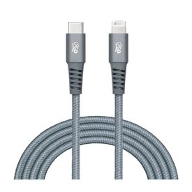 CABO LIGHTNING + USB-C I2GO MFI CINZA 2M