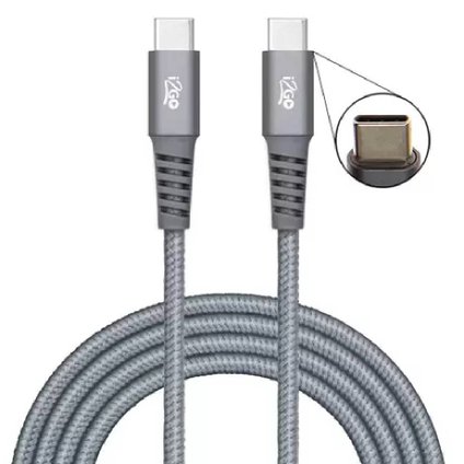CABO USB-C + USB-C I2GO CINZA 2M