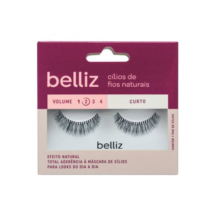 CÍLIOS POSTIÇOS BELLIZ FIOS NATURAIS CURTO VOLUME 2