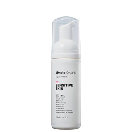ESPUMA LIMPEZA FACIAL SIMPLE ORGANIC SENSITIVE SKIN 150ML