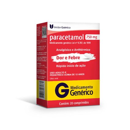 PARACETAMOL 750MG 20 COMPRIMIDOS GENÉRICO