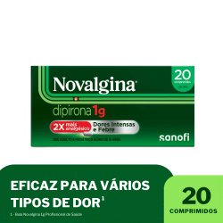 Analgésico E Antitérmico Novalgina Dipirona 1g 20 Comprimidos