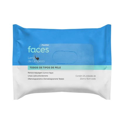LENÇO DEMAQUILANTE PANVEL FACES 25 UNIDADES