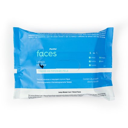 LENÇO MICELAR PANVEL FACES 25 UNIDADES