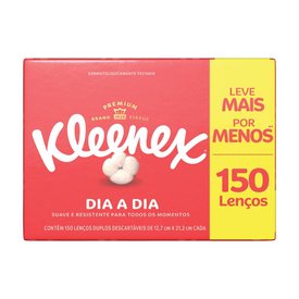 LENCOS DE PAPEL KLEENEX BOX COM 150 UNIDADES PROMOCIONAL