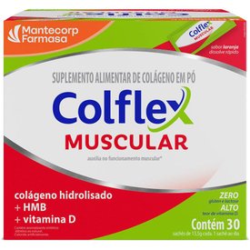 COLFLEX MUSCULAR COLÁGENO HIDROLISADO + HMB + VITAMINA D 30 SACHÊS