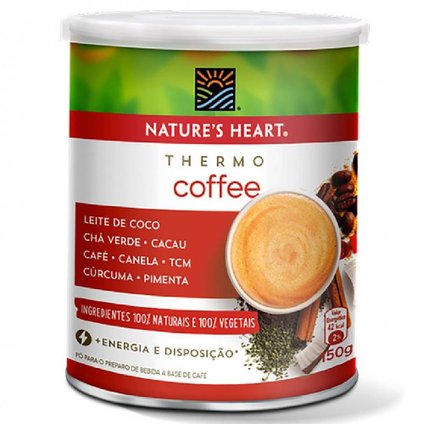 MISTURA PARA BEBIDA COM CAFE EM PO NATURES HEART THERMO COFFEE LATA 150G