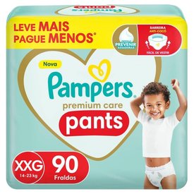 FRALDA PAMPERS PANTS PREMIUM CARE JUMBO XXG 90 UNIDADES