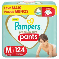 Fralda Pampers Premium Care Pants M 124 Unidades
