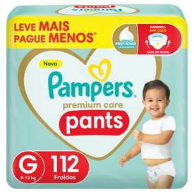 FRALDA PAMPERS PREMIUM CARE PANTS G 112 UNIDADES