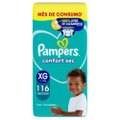 FRALDA PAMPERS CONFORT SEC JUMBO XG 116 UNIDADES