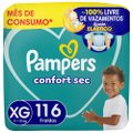FRALDA PAMPERS CONFORT SEC JUMBO XG 116 UNIDADES