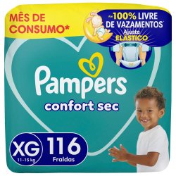 Fralda Pampers Confort Sec Jumbo Xg 116 Unidades
