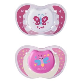 CHUPETA KUKA LUMINA ROSA 6 MESES + COM 2 UNIDADES
