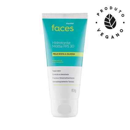 Hidratante Facial Matte Panvel Faces Pele Mista A Oleosa Fps30 50g