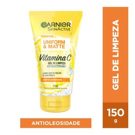 GEL DE LIMPEZA GARNIER SKINACTIVE UNIFORM  MATTE ANTIBACTERIANO E ANTIOLEOSIDADE VITAMINA C 150G