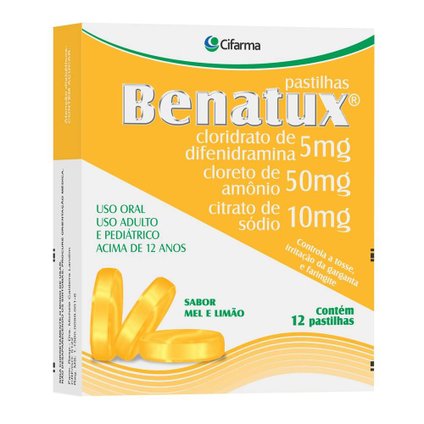 BENATUX MEL E LIMÃO 12 PASTILHAS