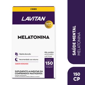 LAVITAN MELATONINA SABOR MORANGO 150 COMPRIMIDOS  MASTIGÁVEIS