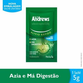 SAL DE ANDREWS ANTIÁCIDO EFERVESCENTE PARA AZIA E MÁ DIGESTÃO 1 SACHÊ DE 5G