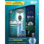 Kit Gillette Mach3 Acqua Grip Regular 1 Aparelho + 2 Cargas + Espuma 56g Grátis
