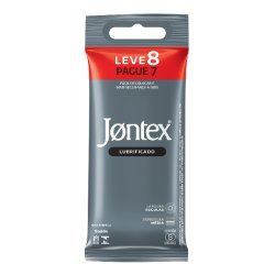 Preservativo Jontex Lubrificado Leve 8 Pague 7 Unidades