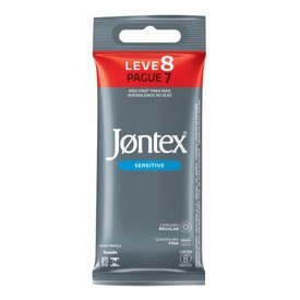 PRESERVATIVO JONTEX SENSITIVE LEVE 8 PAGUE 7 UNIDADES