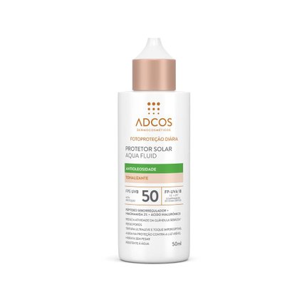 PROTETOR SOLAR FACIAL ADCOS AQUA FLUID TONALIZANTE FPS50 50ML
