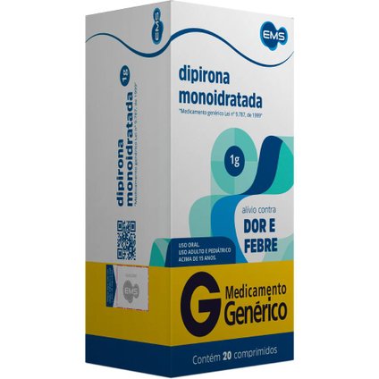 DIPIRONA 1G 20 COMPRIMIDOS EMS GENERICO