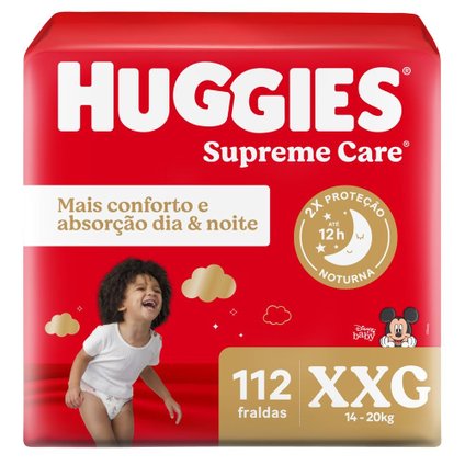 FRALDA HUGGIES SUPREME CARE GIGA XXG COM 112 UNIDADES