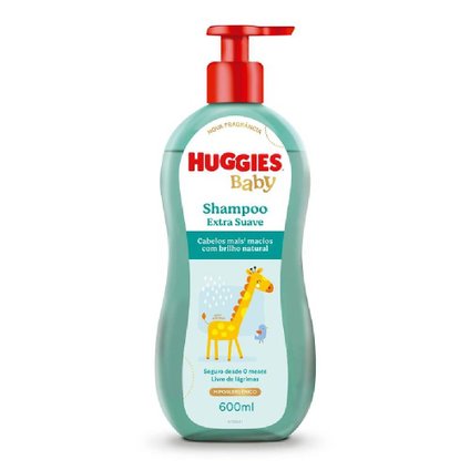 SHAMPOO INFANTIL HUGGIES EXTRA SUAVE PARA BEBÊ 600ML