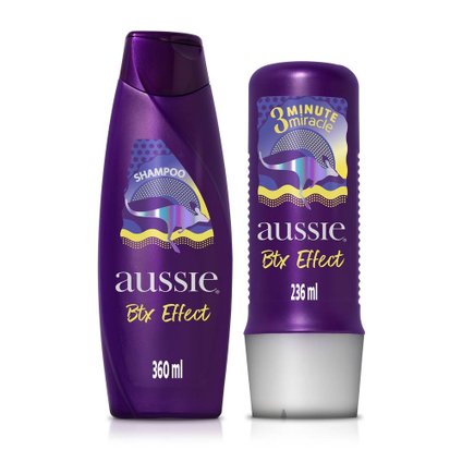 KIT AUSSIE BOTOX EFFECT SHAMPOO 360ML + CREME DE TRATAMENTO 3 MINUTOS MILAGROSOS 236ML