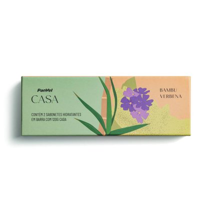 KIT SABONETES EM BARRA PANVEL CASA HIDRATANTES BAMBU E VERBENA 2 UNIDADES - 120G CADA