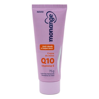 CREME PARA MÃOS MONANGE ANTI-IDADE Q10 E VITAMINA E COM AÇÃO DESODORANTE 75G