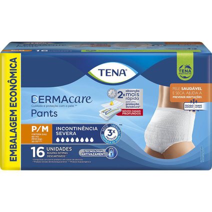 ROUPA ÍNTIMA TENA PANTS SLIP DERMACARE P/M 16 UNIDADES