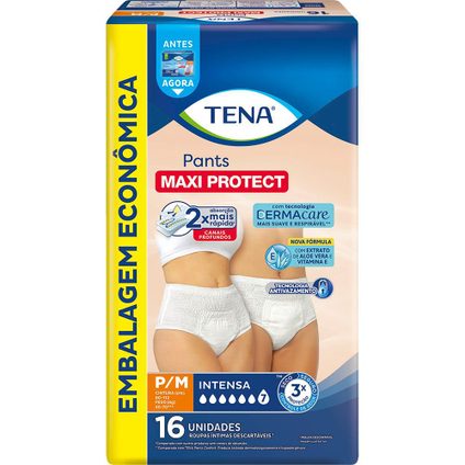 ROUPA ÍNTIMA TENA PANTS SLIP DERMACARE P/M 16 UNIDADES