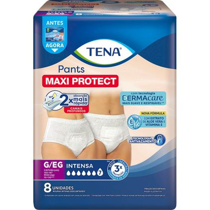 ROUPA ÍNTIMA TENA PANTS SLIP DERMACARE G/EG 8 UNIDADES