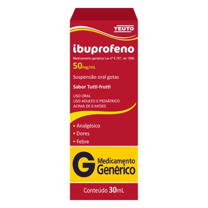 IBUPROFENO 50MG/ML SUSPENSAO ORAL 30 ML TEUTO GENERICO