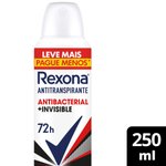 Desodorante Aerossol Rexona Antibacterial E Invisible 72h 250ml Leve Mais Pague Menos