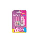 Kit Infantil Barbie Esmalte Antenada 6ml E Batom Rosa Pink 1g