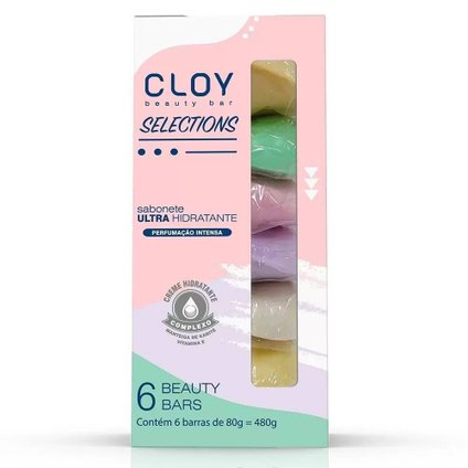 KIT SABONETE BARRA CLOY BEAUTY BAR ULTRA HIDRATANTE SELECTIONS 6 UNIDADES 80G CADA