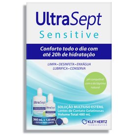 KIT ULTRASEPT SENSITIVE SOLUÇÃO PARA LENTES DE CONTATO COM 360ML+120ML