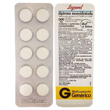 DIPIRONA SÓDICA 500MG 24X10CP LEGRAND GENERICO