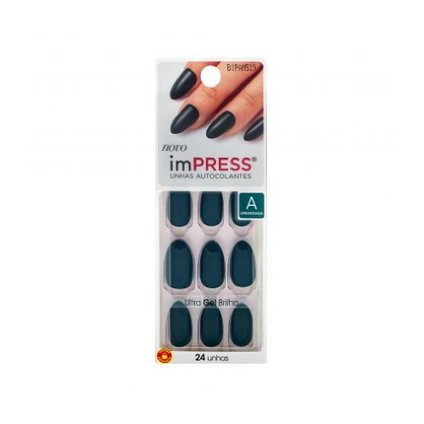 UNHAS POSTIÇAS IMPRESS COLOR ALMOND EMERALD