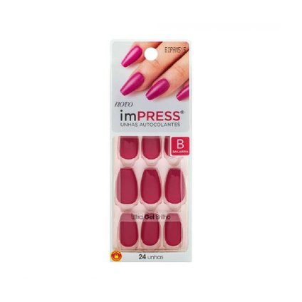 UNHAS POSTIÇAS IMPRESSMAOSMAO COLOR COFFIN RUBY