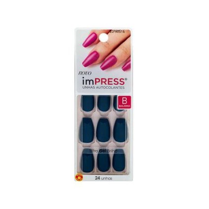 UNHAS POSTIÇAS IMPRESS COLOR COFFIN SAPPHIRE