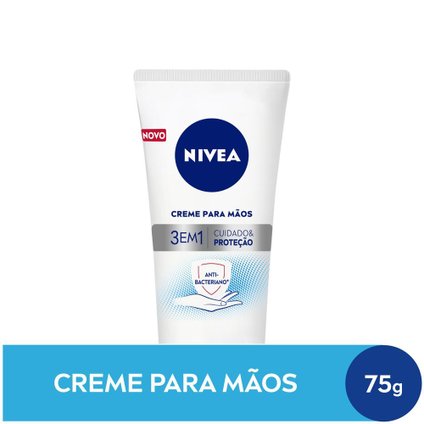 CREME PARA MÃOS NIVEA  3 EM 1 AÇÃO ANTIBACTERIANA 75G