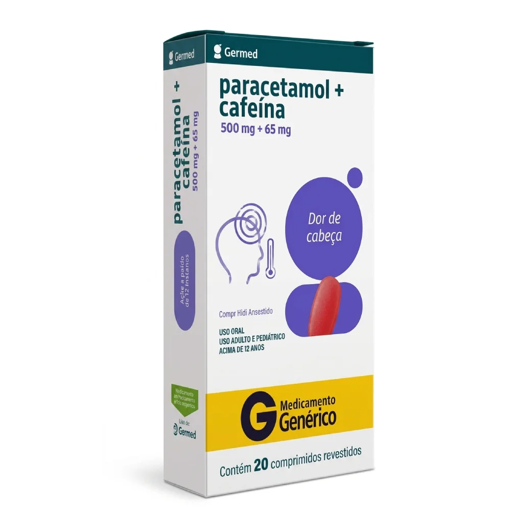 Paracetamol/cafeina 500mg/65mg 20 Comprimidos Germed Genérico