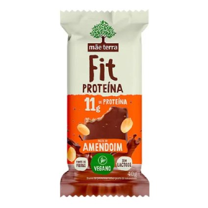 BARRA DE PROTEÍNA PASTA DE AMENDOIM  ZERO LACTOSE MÃE TERRA FIT PROTEÍNA  40G